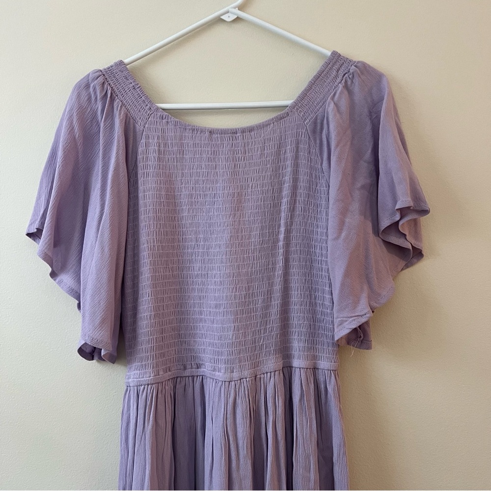 Lavender Smocked Ruffle Dress - Picture 2 of 7